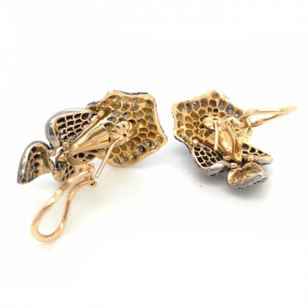 Sapphire and Diamond Calla Lily Earrings