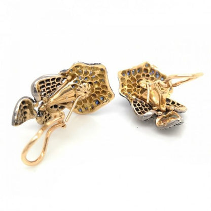 Sapphire and Diamond Calla Lily Earrings