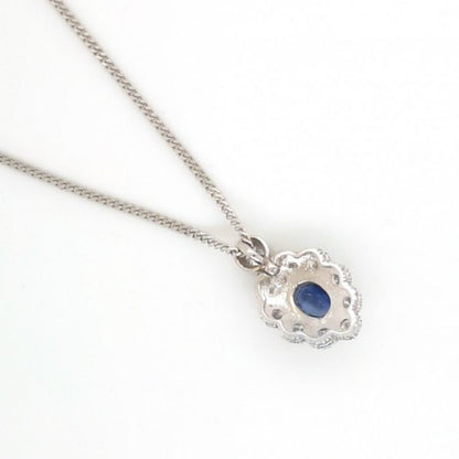 Sapphire and Diamond Cluster Pendant