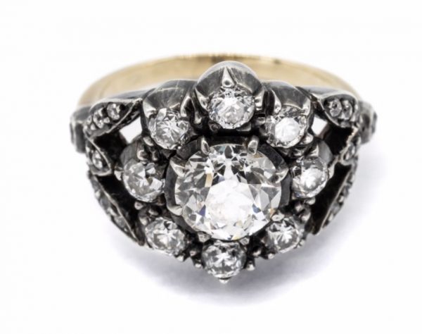 Old European Cut Diamond Cluster Ring