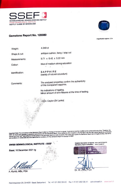 Art Deco 18kt White Gold Blue Sapphire and Diamond Ring, Circa 1920s