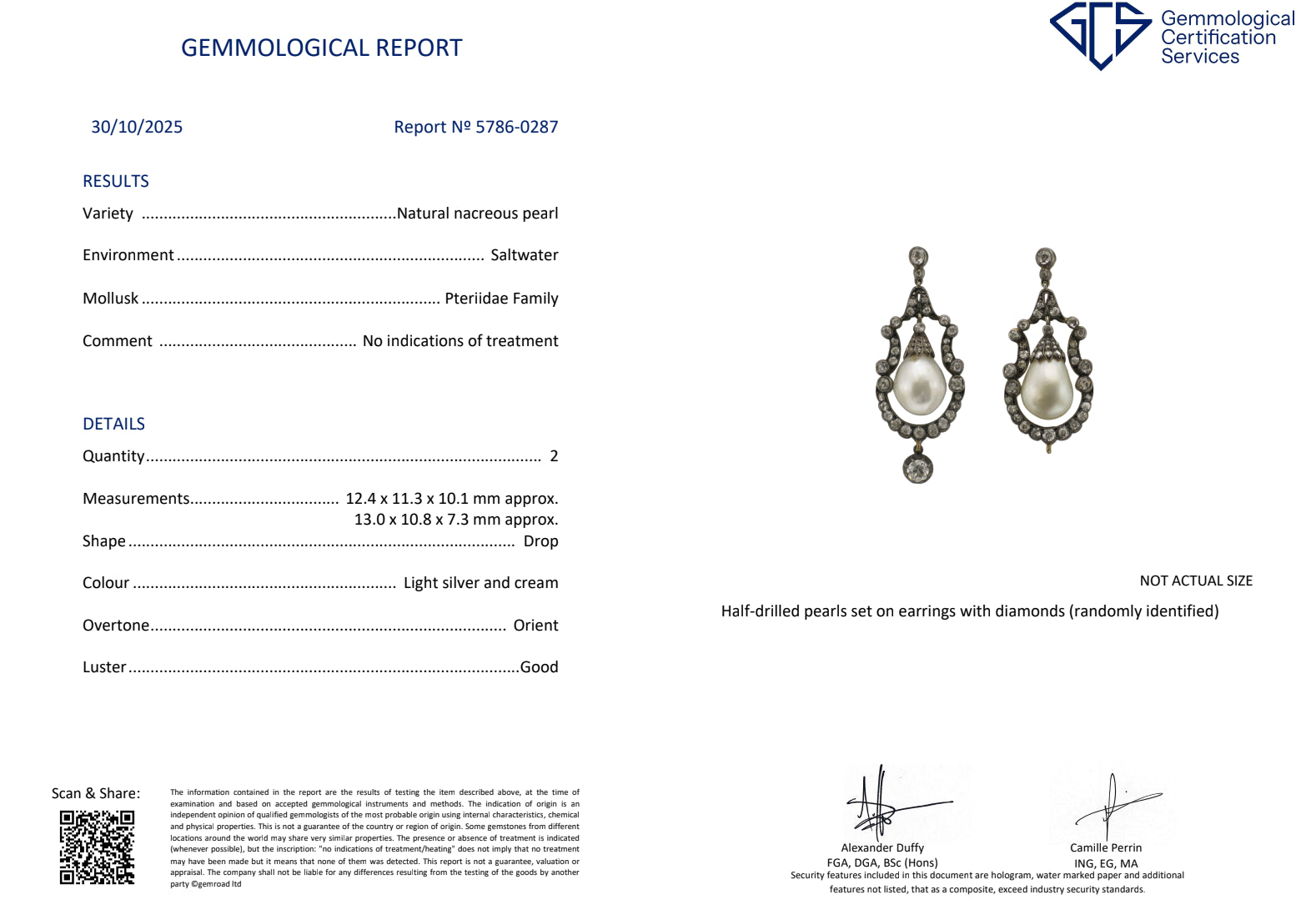 Victorian Antique Natural Pearl and Diamond Drop Earrings