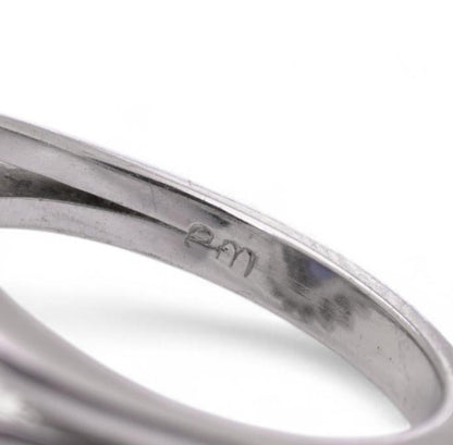 Art Deco style 18kt White Gold 2.30 ct. Sapphire and Diamond Cluster Dress Ring