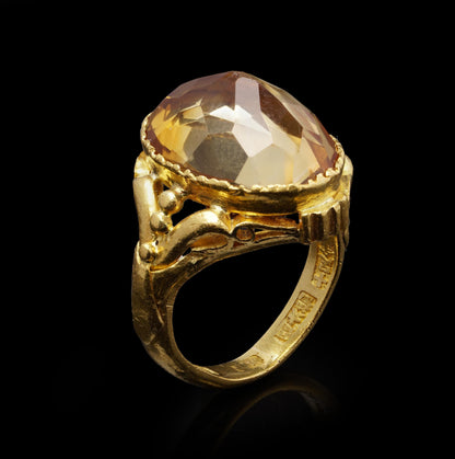 Chinese 7.30ct Oval Citrine Solitaire Statement Ring in 12ct Yellow Gold