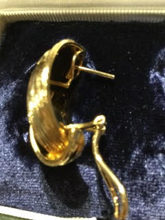 Vintage Italian 1950s Swirl Design Gold Clip Earrings