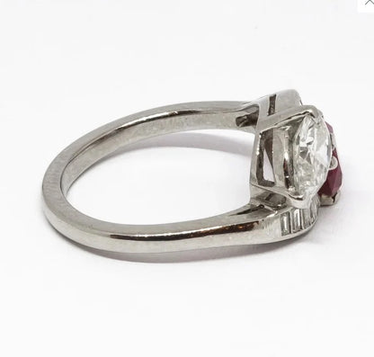 Side view two stone ring