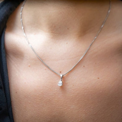 Single Stone Pear-Cut Diamond Platinum Pendant