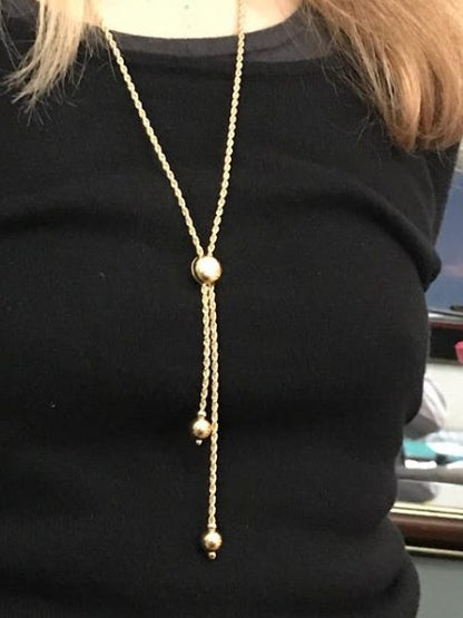 Rope Twist 18ct Gold Chain With Slider