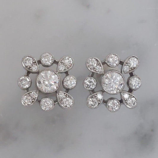 Snowflake 0.90ct Diamond Set Earrings