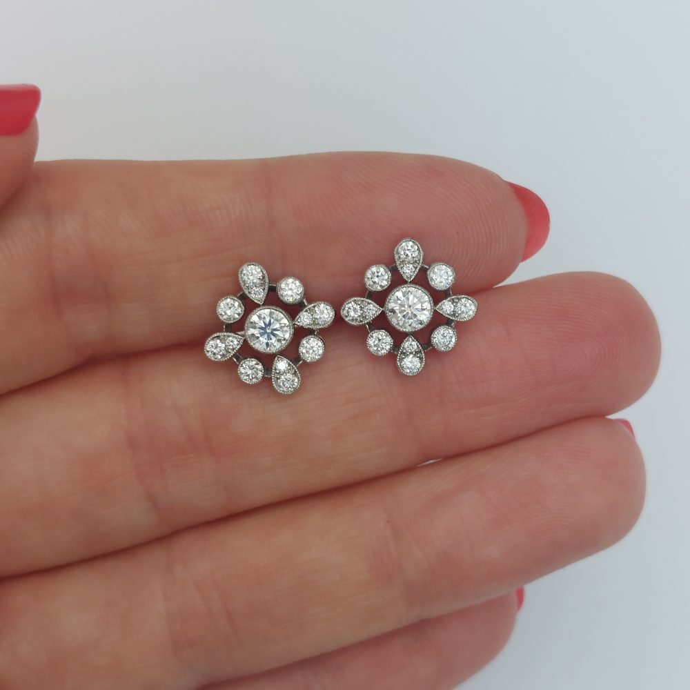 Snowflake 0.90ct Diamond Set Earrings