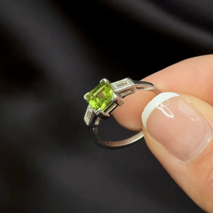 Peridot Diamond Trilogy Ring