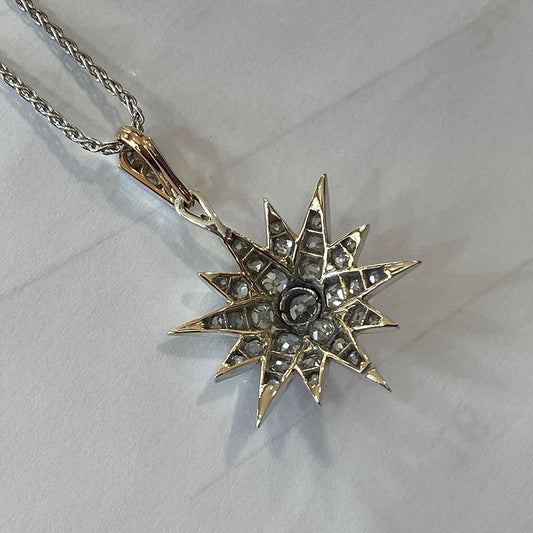 Antique Victorian 2.10ct Diamond Star Pendant, Circa 1880