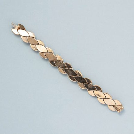 Vintage Sterle Bi Colour Gold and Platinum Woven Bracelet