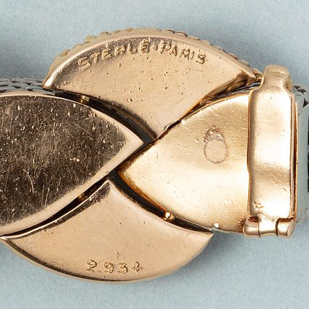 Vintage Sterle Bi Colour Gold and Platinum Woven Bracelet