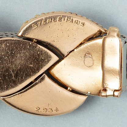 Vintage Sterle Bi Colour Gold and Platinum Woven Bracelet