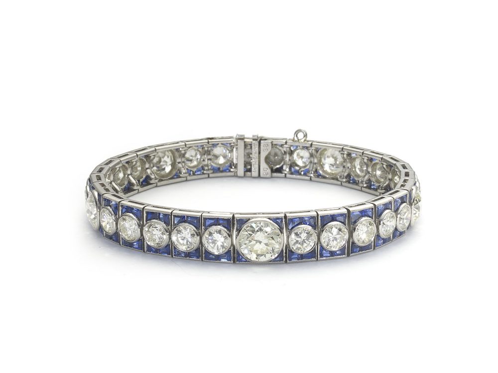 Antique Art Deco Sapphire & Diamond Bracelet
