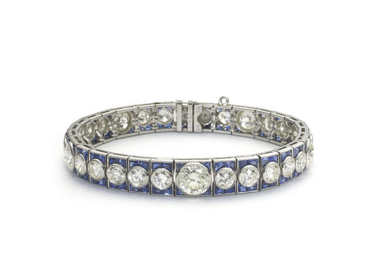 Antique Art Deco Sapphire & Diamond Bracelet