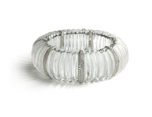 Rock Crystal And Diamond Bracelet