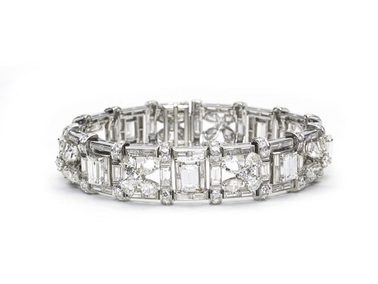 Vintage 1950s Diamond Platinum Bracelet