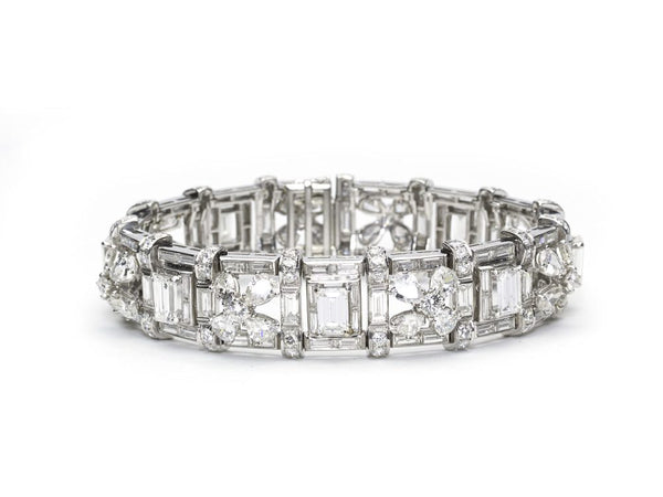 Vintage 1950s Diamond Platinum Bracelet