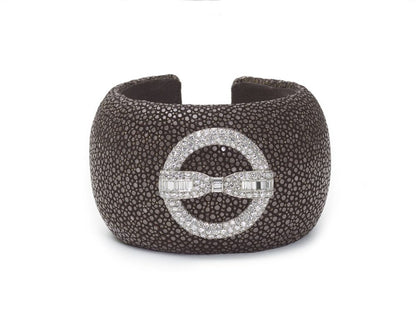 Diamond Cuff Bow Bangle Bracelet