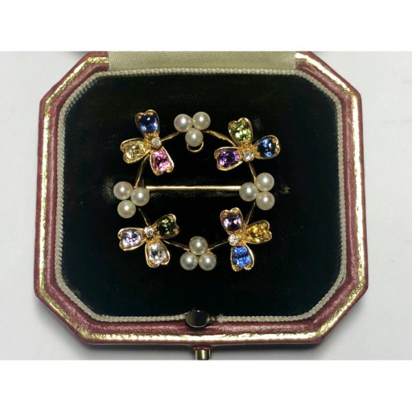 TIFFANY & CO GEM SET PEARL PENDANT BROOCH