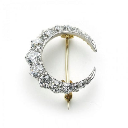 Tiffany Diamond Crescent Platinum Brooch, Circa 1900