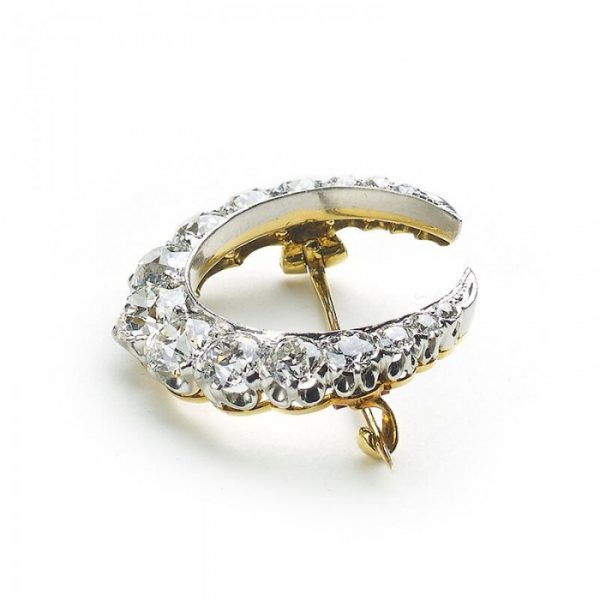 Tiffany Diamond Crescent Platinum Brooch, Circa 1900