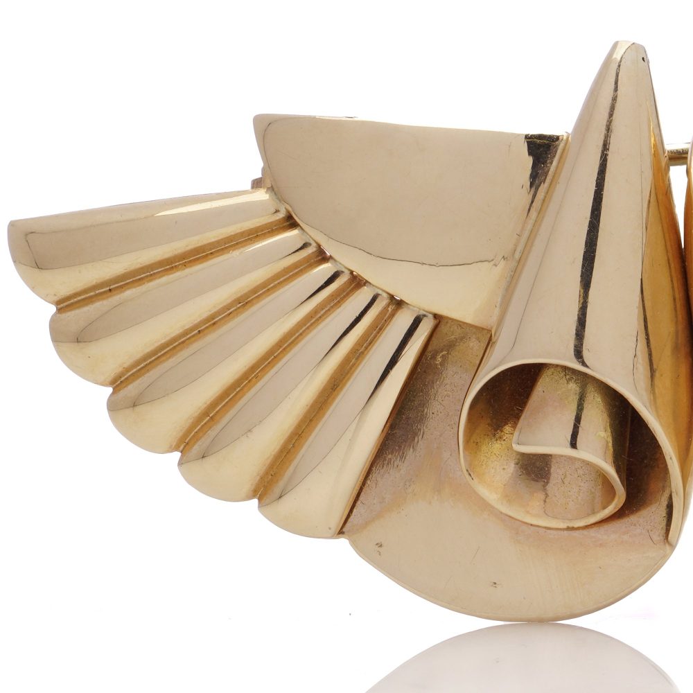 Tiffany & Co. Retro 14 Carat Yellow Gold Brooch