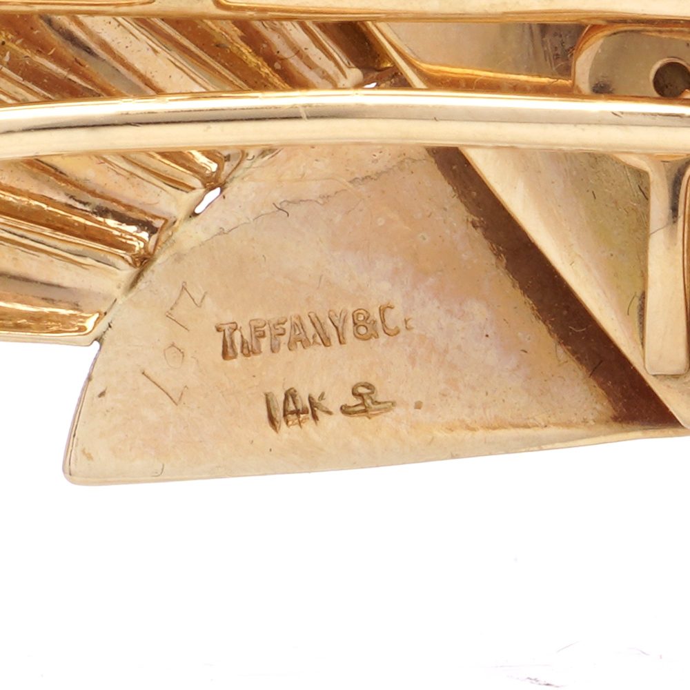 Tiffany & Co. Retro 14 Carat Yellow Gold Brooch