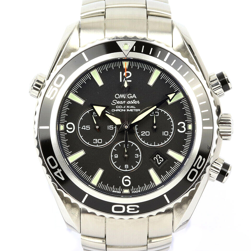 Gentlemen's Omega Seamaster Planet Ocean Chronograph, Ref. 2210.50.00 With Papers, automatic movement, stainless steel case and bracelet