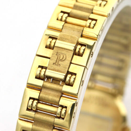 Piaget Diamond Dancer Watch in 18K Yellow Gold. Ladies' Mother of pearl dial with diamond hour markers. and diamond set bezel. With Box. Quartz