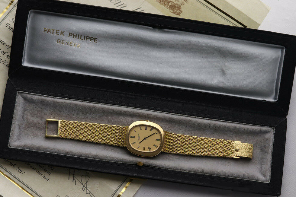 Patek Philippe Golden Ellipse Automatic 18K Yellow Gold Box & Extract
