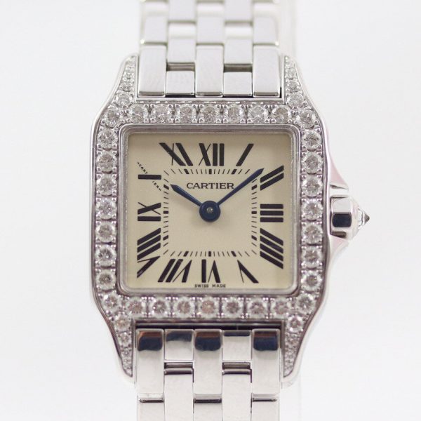 Cartier Ladies Santos Demoiselle Diamond 18ct White Gold, 2018 Service