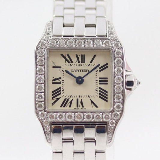 Cartier Ladies Santos Demoiselle Diamond 18ct White Gold, 2018 Service
