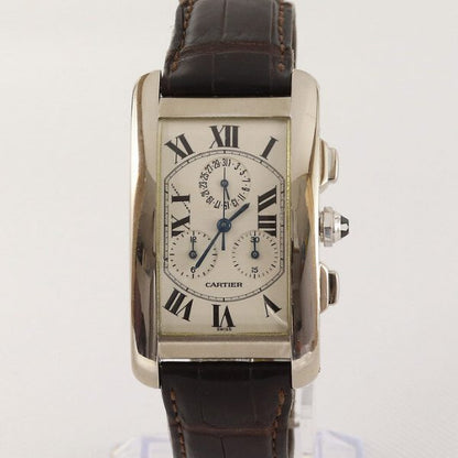Cartier Tank Americaine Gents 18ct White Gold 2312 Chronograph, Box
