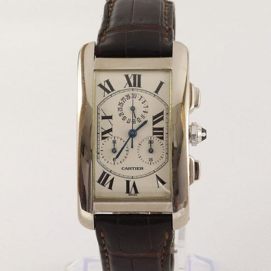 Cartier Tank Americaine Gents 18ct White Gold 2312 Chronograph, Box