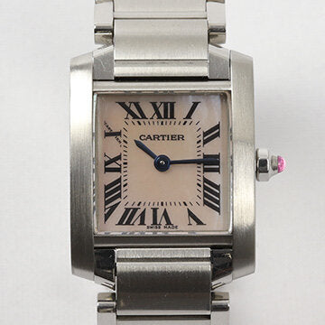 Cartier Tank Francaise Ladies Watch 20mm Stainless Steel, Pink MOP Dial