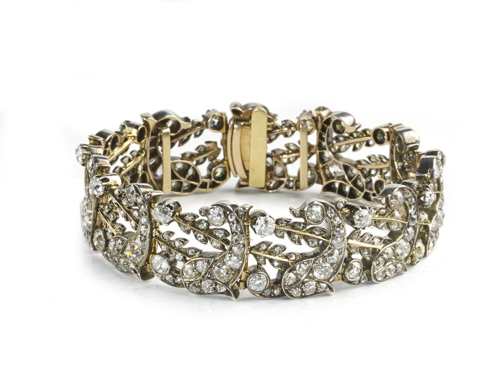 Antique Diamond Silver Gold Bracelet