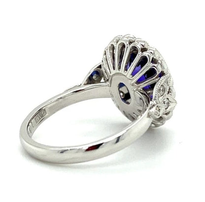 3.68ct Tanzanite And Diamond Cluster Ring