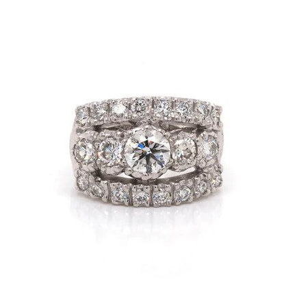 Three Row Diamond Dress Ring 1.74 carat total