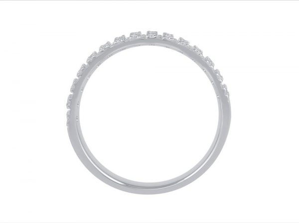 Three Row Pavé Diamond Half Eternity Ring, 0.23cts, 18ct White Gold