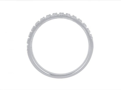 Three Row Pavé Diamond Half Eternity Ring, 0.23cts, 18ct White Gold