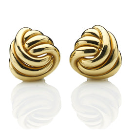 Three Strand Knot 18ct Gold Earrings