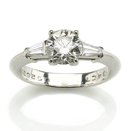 Tiffany 1.34ct Brilliant Cut Diamond Platinum Ring