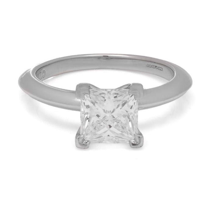 Tiffany and Co 1.19ct Princess Diamond Solitaire Engagement Ring in Platinum