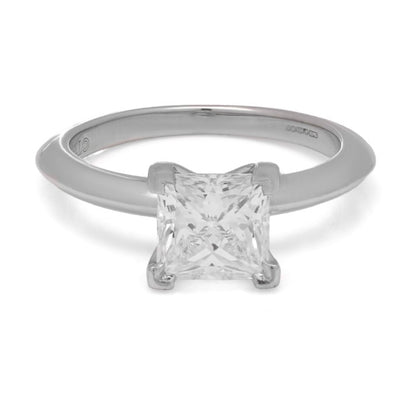 Tiffany and Co 1.19ct Princess Diamond Solitaire Engagement Ring in Platinum
