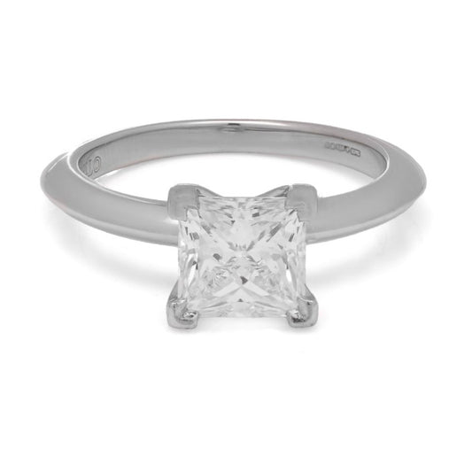 Tiffany and Co 1.19ct Princess Diamond Solitaire Engagement Ring in Platinum