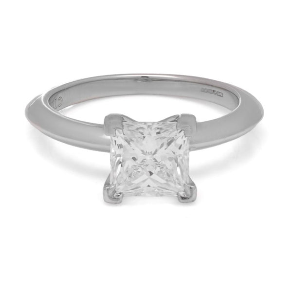 Tiffany and Co 1.19ct Princess Diamond Solitaire Engagement Ring in Platinum
