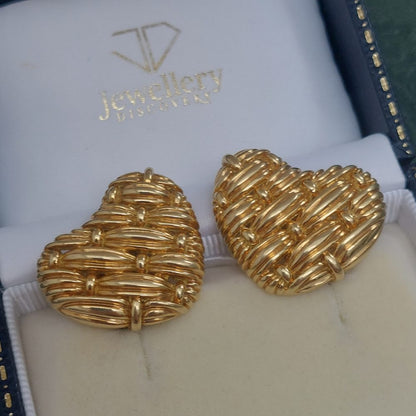 Tiffany and Co 18ct Yellow Gold Heart Earrings